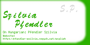 szilvia pfendler business card